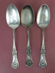 3 Piece Silver Plate Serving Spoons Wm A. Rogers SXR GRENOBLE GLORIA 1906 As Is - Picture 1 of 10