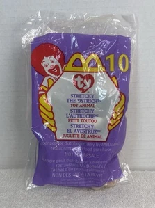 TY Teenie Beanie Baby McDonalds #10 “Stretchy the Ostrich 1993 Rare W/Errors NEW - Picture 1 of 8