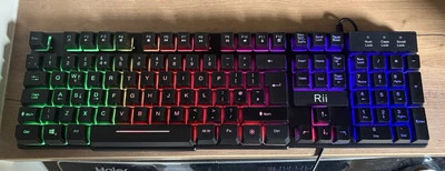 Rii Gaming Keyboard RK100 Plus Rainbow LED Backlit USB Wired keyboard - Image 1 of 2