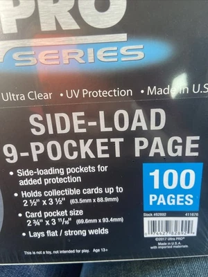 Portatarjetas Ultra Pro Premium Series 9 bolsillos páginas de carga lateral - transparente, paquete... Foto 1 de 2