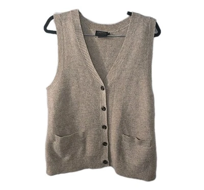 Pendleton Lambswool Blend Button Front Tan Vest With Pockets Mens Size Large - Image 1 of 4