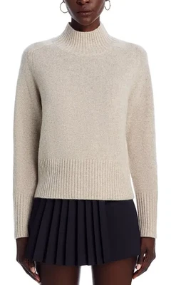 Aqua 100% Cashmere Ribbed Mock Neck Tan Sweater - size XXL - retail $188 - Image 1 of 4