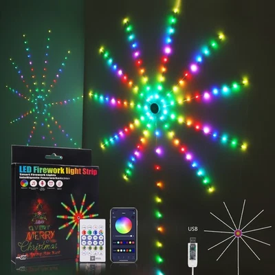 LED Feuerwerk Stripe RGB IC Lichterkette Bluetooth APP Traumfarben Band Leuchte - Bild 1 von 4