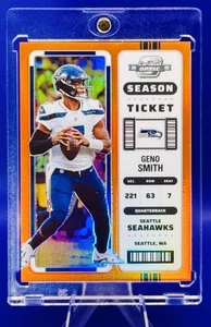 Geno Smith /50 RARE ORANGE OPTIC REFRACTOR PANINI CONTENDERS SEAHAWKS MINT - Picture 1 of 3