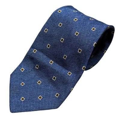 Corbata Altea Milano 100% Seda Hecha en Italia Patrón de Caja Tejido Texturizado Azul 4" Foto 1 de 4