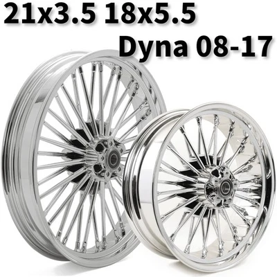 21x3.5 18x5.5 Fat Spoke Wheels for Harley Dyna Street Bob FXDB FXDL FXDC FXDF - Image 1 of 4