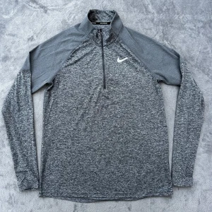 Nike Dri-FIT 1/2 Zip Running Shirt Mens Medium Long Sleeve Reflective Thumb Hole - Picture 1 of 12