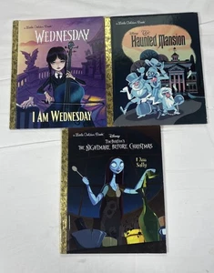 Menge 3 kleine goldene Bücher Halloween Mittwoch Haunted Mansion - Bild 1 von 6