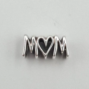 Pandora Retired 925 ALE Sterling Silver MOM Script Mother Bead Charm 797778 - Picture 1 of 7