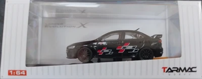 Mitsubishi Lancer Evo X Ralliart 1:64 Scala Modello Auto - Nero - Tarmac Works - Immagine 1 di 2