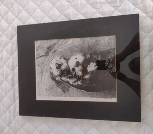 1974 RW Cooke Radierung Holzschnitt Gravur GEMÄLDE Otter MID CENTURY Bill MCM  - Bild 1 von 10