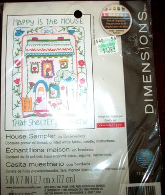 Dimensions  Stamped Embroidery HOUSE SAMPLER - Image 1 of 2