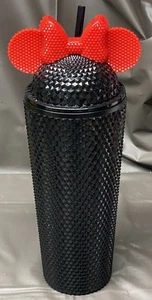 Disney Minnie Mouse Texture Tumbler 20 Oz. Black W/ Red Bow & Ears - Picture 1 of 9
