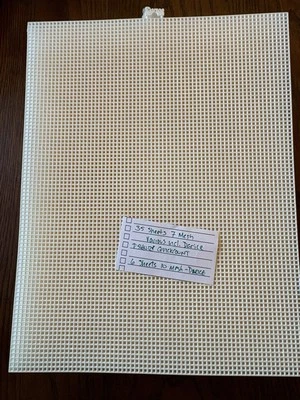 Plastic Canvas Lot 7, 10 Mesh 46 SHEETS 10.5" x 13.5" Incl Darice Quick Count D - Image 1 of 4
