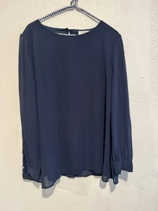 Blusa para mujer Zenana azul marino de gasa manga larga XL - Imagen 1 de 7