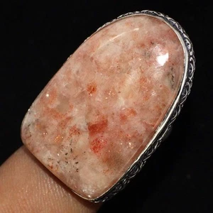 Sunstone 925 Silver Plated Gemstone Handmade Ring US 6 Well Made Gift JW - Picture 1 of 3