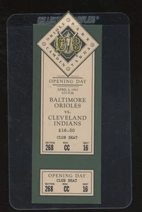 April 6th, 1992 Baltimore Orioles Opening Day Ticket vs Cleveland Indians - Picture 1 of 2