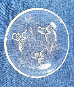 Vintage Small Clear Federal Glass Decorative Bowl Oak Leaves & Acorns 6" dia. - Picture 1 of 5