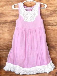 Goodlad Pink Girls 5t Linen Style Sleeveless Summer Dress - Picture 1 of 3