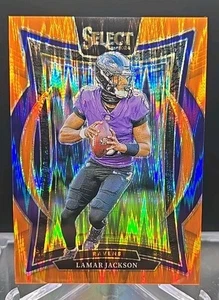 2024 Select Concourse Level Lamar Jackson Orange Shock Prizm #d 455/499- Ravens - Picture 1 of 2