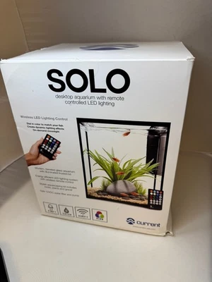 SOLO Desktop Aquarium wiith remote controlled LED lighting - Image 1 of 4