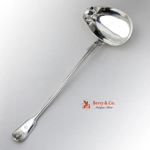Shell Thread Soup Punch Ladle Swedish 830 Silver Gustav Mollenborg 1860 - Picture 1 of 4