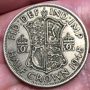 1948 United Kingdom Half Crown 1/2 Crown Copper-Nickel Coin - XF (Extra Fine) - Picture 1 of 4