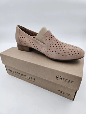 Zapatos sin cordones Clarks 10 M de cuero nobuck perforado Medora Gemma Foto 1 de 4