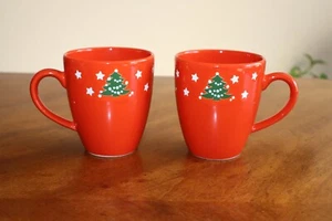 Waechtersbach Christmas Tree Tall Latte Mug Rare Discontinued Red Germany 4 3/8" - Picture 1 of 11
