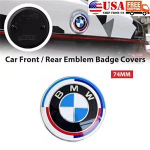 1X Original 50th Anniversary 74mm back boot Rear Trunk Emblem Badge hood Genune - Imagen 1 de 4