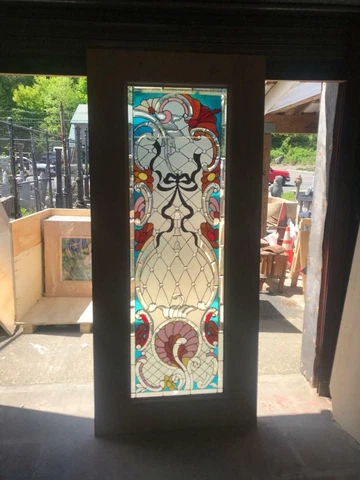 BEAUTIFUL HAND MADE STAINED GLASS VICTORIAN STYLE ENTRY DOOR - JHL2167-10A Cover