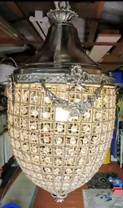 Beautiful Excellent Quality Ormolu Crystal Acorn Chandelier - Delivery Available - Picture 1 of 8