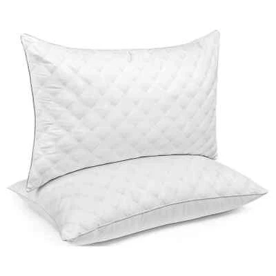 Almohadas de cama Cooling King Size para durmientes laterales - Juego de 2 soportes de felpa Foto 1 de 4