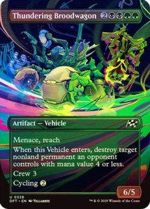 Thundering Broodwagon (Borderless) 328 Foil NM MTG Aetherdrift Magic - Picture 1 of 1
