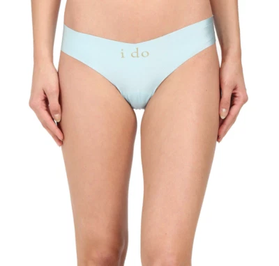 Commando L130451 Blue Solid Thong w/ I Do Applique Underwear Women's Size M/L - Image 1 of 4