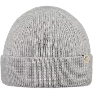 Barts Mens Stonel Fine Knitted Stretchy Cuffed Beanie Hat - Light Grey - Picture 1 of 2