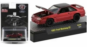 1987 FORD MUSTANG GT CANDY RED & BLACK LTD 1/64 DIECAST MODEL CAR M2 31500-MJS30 - Picture 1 of 2