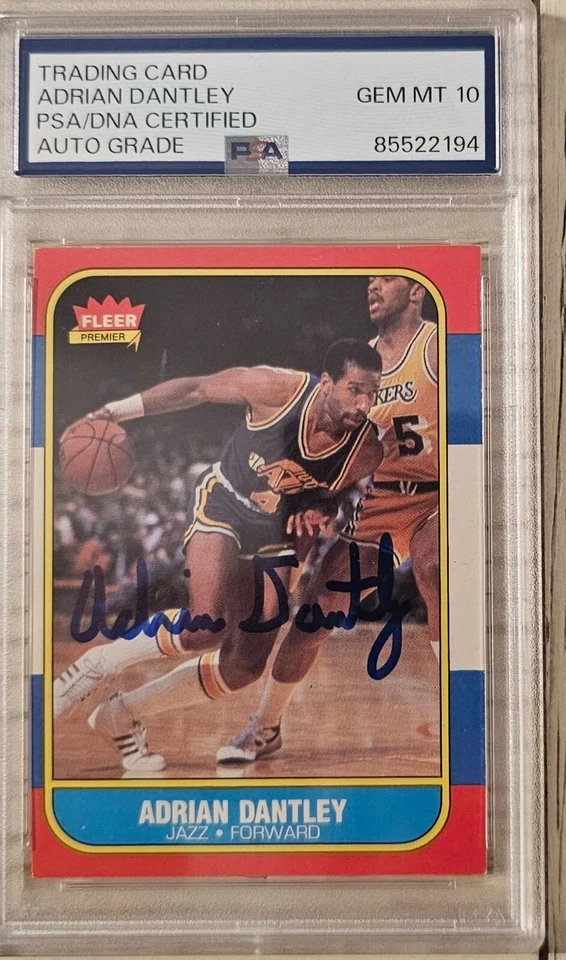 Adrian Dantley Utah Jazz 1986 Fleer #21 Signed Autograph PSA DNA Auto 10 - Image 1 of 1