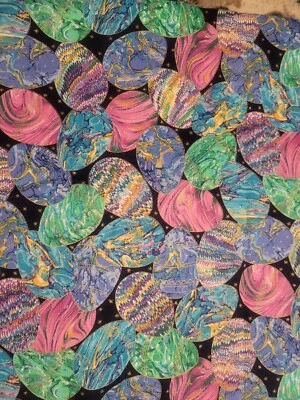 Lindos ovos de Páscoa marmorizados ~~ Tecido VIP Cranston ~ 108" X 44" azul - Imagem 1 de 4