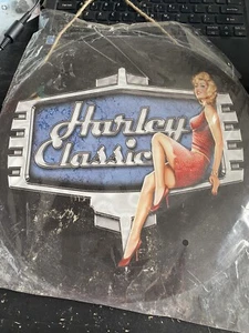Metal Sign.  Harley Davidson. “Harley Classic”. Pin-Up.  Round - Picture 1 of 1