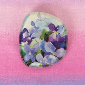 DE COLECCIÓN AÑOS 60 HECHO A MANO GAFAS LENTES BROCHE Flores Vidrio PÚRPURA Joyería Artesanal - Imagen 1 de 6