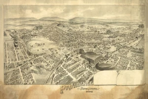 1892 Panoramakarte von Providence Pennsylvania Scranton - Bild 1 von 3