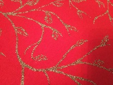 Runner, knitted, red and gold, new24 x 82 inches, light and soft, new