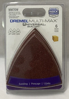 New Dremel MM70W 6 Piece Multi-Max 60, 120, 240 Grit Sandpaper  (E10) - Image 1 of 2