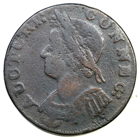 1786 5.7-O.2 R-6 Mailed Bust Left Connecticut Colonial Copper Coin Cover
