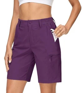 Women's Hiking Shorts Quick Drying Water-Resistant 4 Pockets Casual Sport Pants - Picture 1 of 75