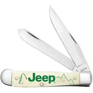 CASE XX KNIVES USA JEEP NATURAL BONE TRAPPER TWO BLADE KNIFE 27013 - Picture 1 of 1