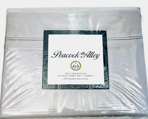 Luxury Peacock Alley Queen 100% Soft Grey Egyptian Cotton Sateen Sheet Set 500TC - Picture 1 of 6