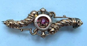Biedermeier Brosche Kupfer mit Amethyst - Wunderschöne Arbeit um 1900 - Bild 1 von 4