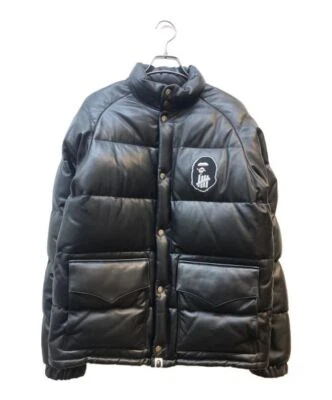 A BATHING APE x UNDEFEATED Men's Sheep Leather Down Jacket Black Collab Limited - Image 1 of 4